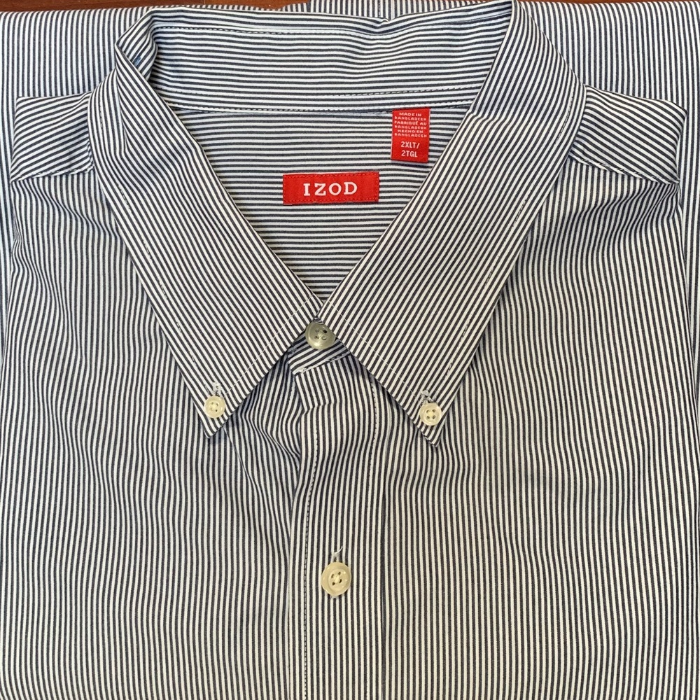 IZOD Button Down Big and Tall 2XLT Stripe